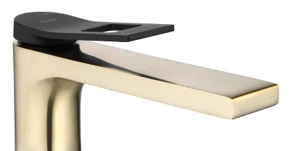 Змішувач для раковини (умивальника) REA SOUL BRUSHED GOLD високий — Photo 1