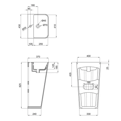 Раковина для підлоги моноблок Qtap Tern 440х380х830mm White QT1711G302WN — Photo 1