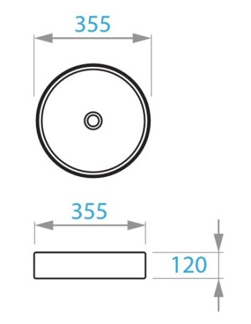 Round Arc умивальник на стільницю 355х355 мм, чорний матовий — Photo 1