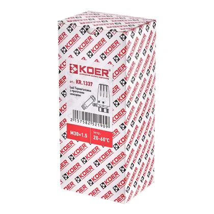 Термоголовка Koer KR.1337 - M30x1.5 з проточним сенсором (KR5219) — Photo 1
