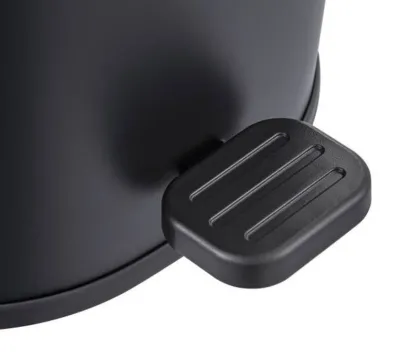 Відро для сміття з плавним закриттям овальне ZERIX PRIME-TC0105 BLACK 5 л (колір чорний) (ZX5902) — Photo 6