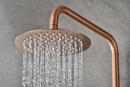 IMEX MONZA PVD BRUSHED ROSE GOLD Душова колона з термостатом TURN CLEAN, рожеве матове золото — Photo 3