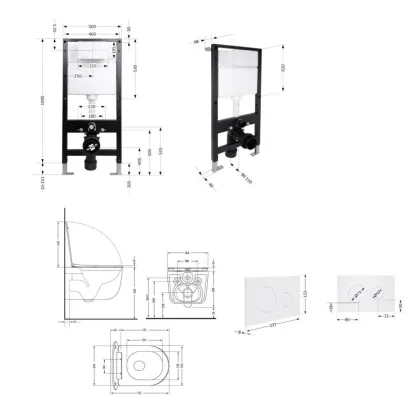 Готове рішення Qtap для ванної кімнати: підвісний унітаз Taurus Ultra Quiet 515x360x350 + комплект інсталяції Standard (кругла клавіша White) — Photo 1