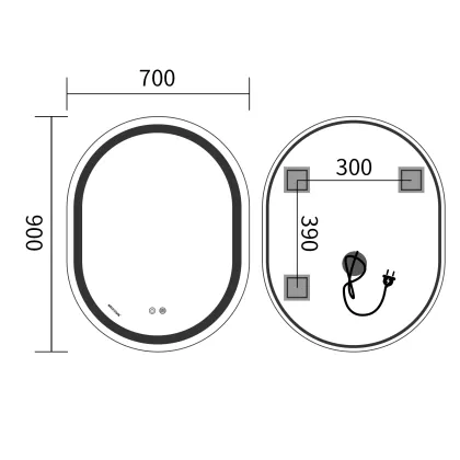 Дзеркало Mixxus Premium ELLIPSE MV05-90x70-Reverse з Led Touch, Anti-fog, димером (3-6,5kK) (MP6644) — Photo 7