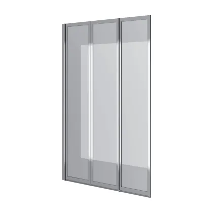 Шторка на ванну трьохелементна Style 1000х1500мм (left) chrome, скло 4мм clear