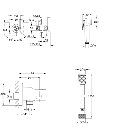 Комплект гігієнічного душу Grohe BauClassic (UA11104801) — Photo 6