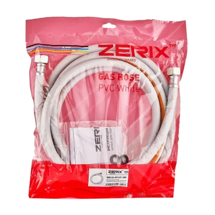 Шланг для газу ZERIX ZHG-01-FF1/2"-400 ПВХ білий 1/2"ГГ 400 см (ZX6164) — Photo 2