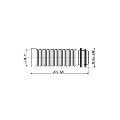 Гнучка підводка для випуску унітаза 200-520мм (Koller Pool) — Photo 1