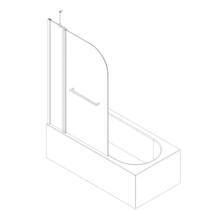 Шторки скляні на ванну Koer SR BS04-95x140-TR-07 прозоре скло 6мм, графіт (KR5404) — Photo 21