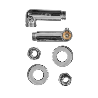 Комплект кранів для рушникосушки кутовий Koer KR.SET.550 - M1/2''xM1/2'' запірний, хромований (KR5840) — Photo 3
