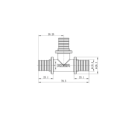 Трійник рівнопрохідний Koer KA.T20 - 20(2.8mm) x 20(2.8mm) x 20(2.8mm) (KR4885) — Photo 1