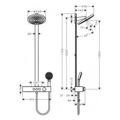 PULSIFY Showerpipe душова система 260 з термостатом — Photo 1