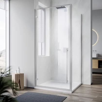 Душова кабіна без піддону Koer SR SC08-90x90x200-TR-01 прозоре скло Easy Clean 6мм, хром (KR5371) — Photo 4