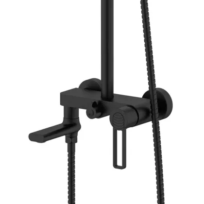 Душова система універсальна Qtap Taurus на три споживача (з виливом) QTTAU111BLM45666 Black Matt — Photo 2