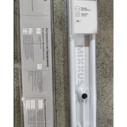 Штанга для шторки телескопічна з тримачем для рушників Mixxus CRA-D-125x225 125cm-225cm (алюміній) (БЛІСТЕР) (AC3589) — Photo 6