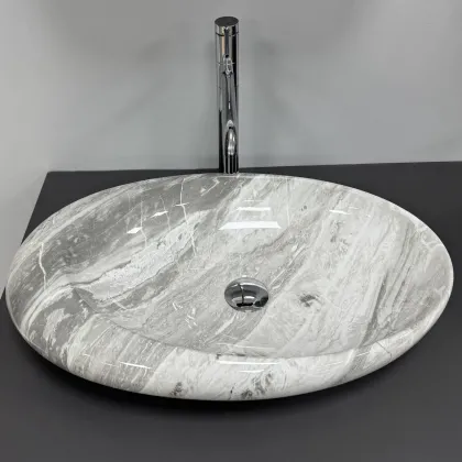 Умивальник (раковина) VBI VICENZA M GREY STONE GLOSSY накладний — Photo 2