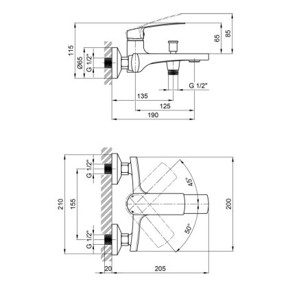 Змішувач для ванни Qtap Kralovice QTKRL3029103DC Chrome — Photo 1