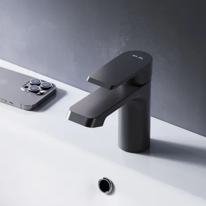Змішувач для умивальника, чорний AM.PM F7B02122 Sense