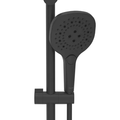 BILOVEC душовий гарнітур (лійка, штанга, шланг PVC), чорний матовий — Photo 2
