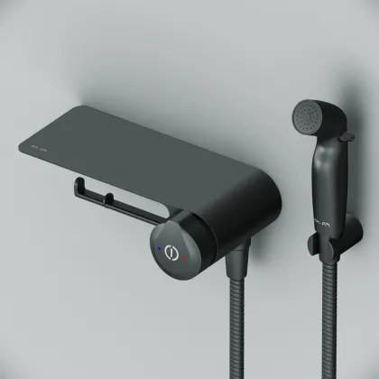 Змішувач TouchReel, що монтується в стіну з гігієнічним душем та полицею AM.PM F0H85A822 X-Joy — Photo 2