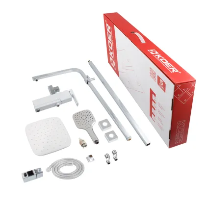 Душова колона зі змішувачем KOER KB-56009-04, 3 функціі (Колір хром+білий) (KR5987) — Photo 3