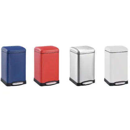 Відро для сміття з плавним закриттям квадратне Mixxus Style-TC0106 SS Color 6л колір наржавійка (MI7092) — Photo 1