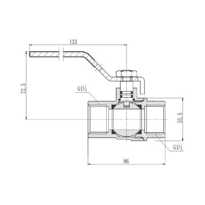 Кран кульовий SD Forte 1&quot; 1/4 ВР для газу (ручка) SF600G32 — Photo 1