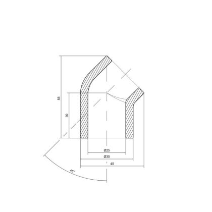 Кутик PPR Alfa Plast 25, 45° — Photo 1