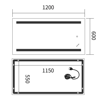 Дзеркало Mixxus Premium LINES MR17-120x60-Reverse з Led Touch, Anti-fog, димером, регулятором яскравості (MP6626) — Photo 7