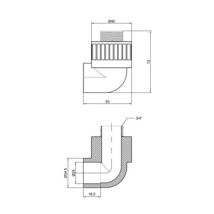 Кутик PPR Thermo Alliance 25х3/4&quot; ЗР — Photo 1