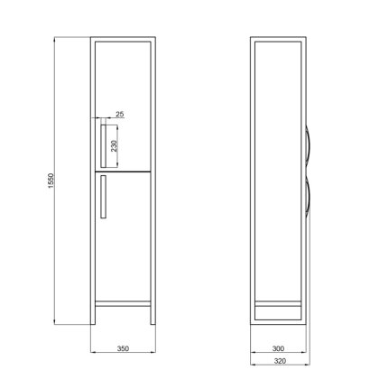 Пенал підлоговий Qtap Taurus 350х1750х300 Whitish oak QT2475PN175RWO — Photo 1