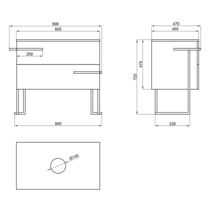 Тумба напольна Qtap Taurus 800х616х437 Whitish oak зі стільницею QT2480TNT803WO — Photo 1