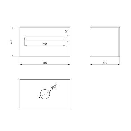 Тумба підвісна Qtap Virgo 800х476х469 Black/White зі стільницею QT1879TPА802BW — Photo 1