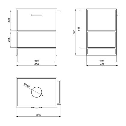 Тумба напольна Qtap Taurus 600х616х469 Whitish oak зі стільницею QT2480TNT63WO — Photo 1