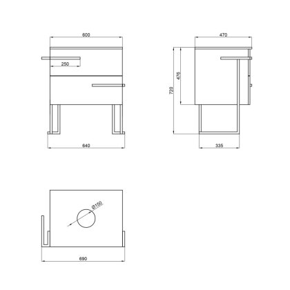 Тумба напольна Qtap Taurus 600х616х437 White/Whitish oak зі стільницею QT2480TNT603WWO — Photo 1