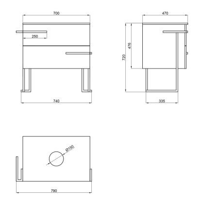 Тумба напольна Qtap Taurus 700х616х437 White/Whitish oak зі стільницею QT2480TNT703WWO — Photo 1