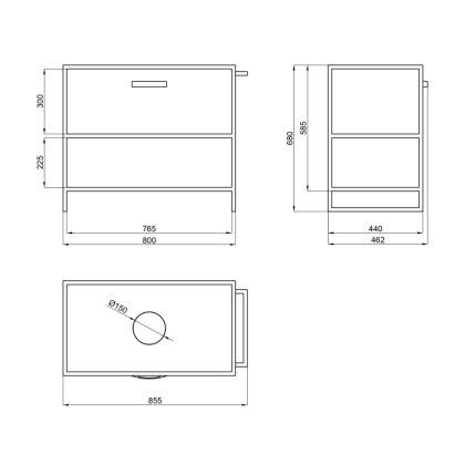 Тумба підлогова Qtap Taurus 800х616х469 Whitish oak зі стільницею QT2480TNT83WO — Photo 1