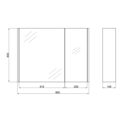 Дзеркальний шафа підвісний Qtap Scorpio 800х600 Graphite QT1477ZP802G — Photo 1