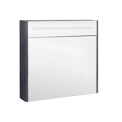 Дзеркальний шафа підвісний Qtap Robin 800х730х145 Graphite з LED-підсвічуванням QT1377ZP8002G