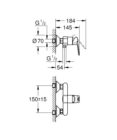 Змішувач для душу Grohe BauLoop (23634000) — Photo 1