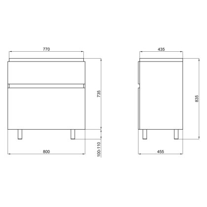 Тумба напольна Qtap Albatross 810х825х460 White QT0173TN800DW — Photo 1