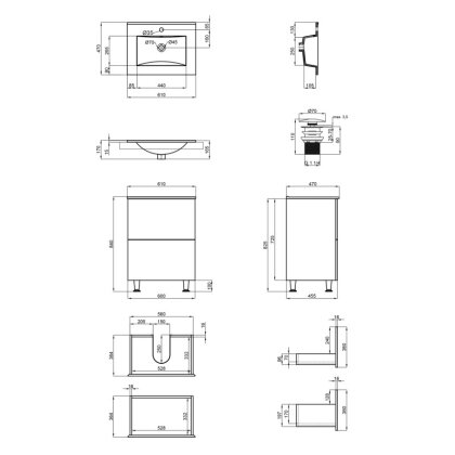 Комплект Qtap Tern 600х725х437 White тумба підлогова + раковина урізна QT1771TNL6013060CW — Photo 1