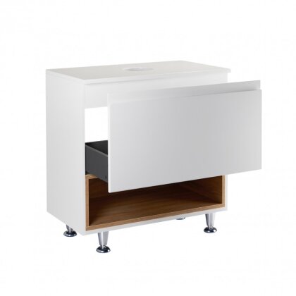 Тумба напольна Qtap Robin 600х616х437 White/Whitish oak зі стільницею QT1380TNН6001WWO — Photo 2