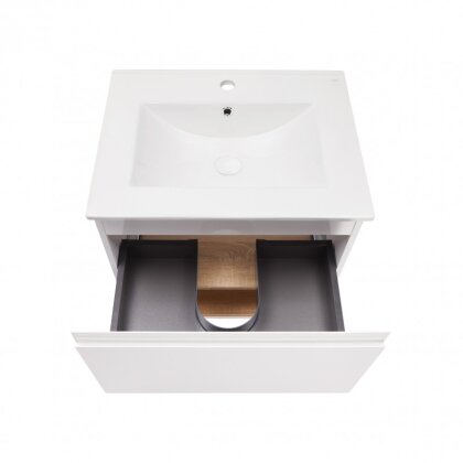 Комплект Qtap Robin 600х580х437 White/Whitish oak підлогова тумба + раковина урізна QT1372TPВ6001WWO — Photo 4