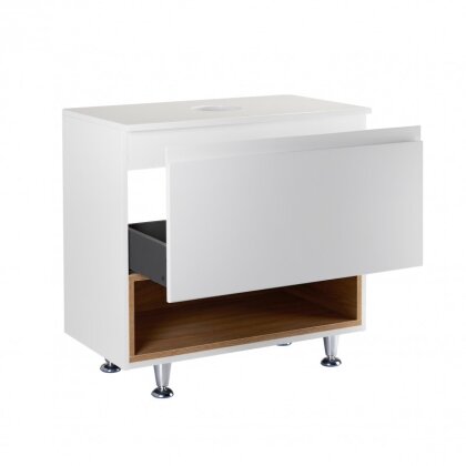 Тумба напольна Qtap Robin 700х616х437 White/Whitish oak зі стільницею QT1380TNН7001WWO — Photo 2