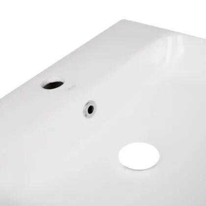 Комплект Qtap Nando: Раковина підвісна/накладна прамокутна 500х420х130 мм White + Донний клапан PU02O — Photo 4