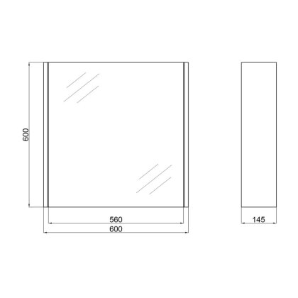 Дзеркальний шафа підвісний Qtap Scorpio 600х600х145 White QT1477ZP601W — Photo 1