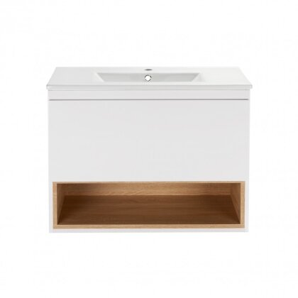 Комплект Qtap Robin 800х580х437 White/Whitish oak підвісна тумба + раковина урізна QT1372TPВ8001WWO — Photo 3