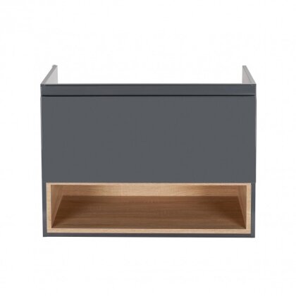 Тумба підвісна Qtap Robin 900х580х500 GRAPHITE/WHITISH OAK QT1374TPВ9002NGWO — Photo 2