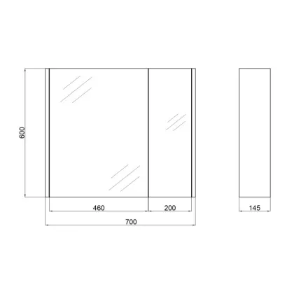 Дзеркальний шафа підвісний Qtap Scorpio 700х600х145 White QT1477ZP701W — Photo 1